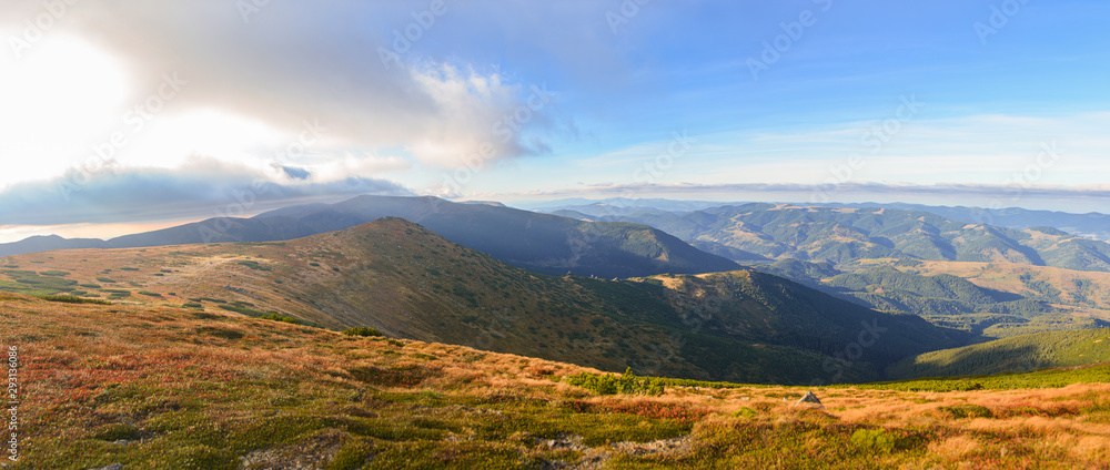 panorama landscape in mountains