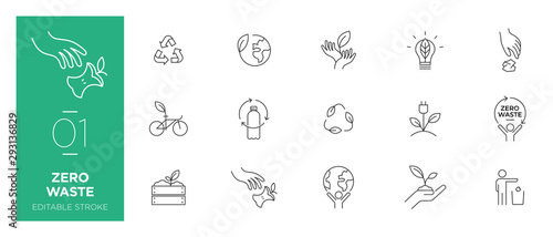 Set of Zero waste line icons - Modern icons	