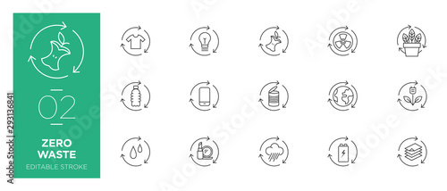 Set of Zero waste line icons - Modern icons 