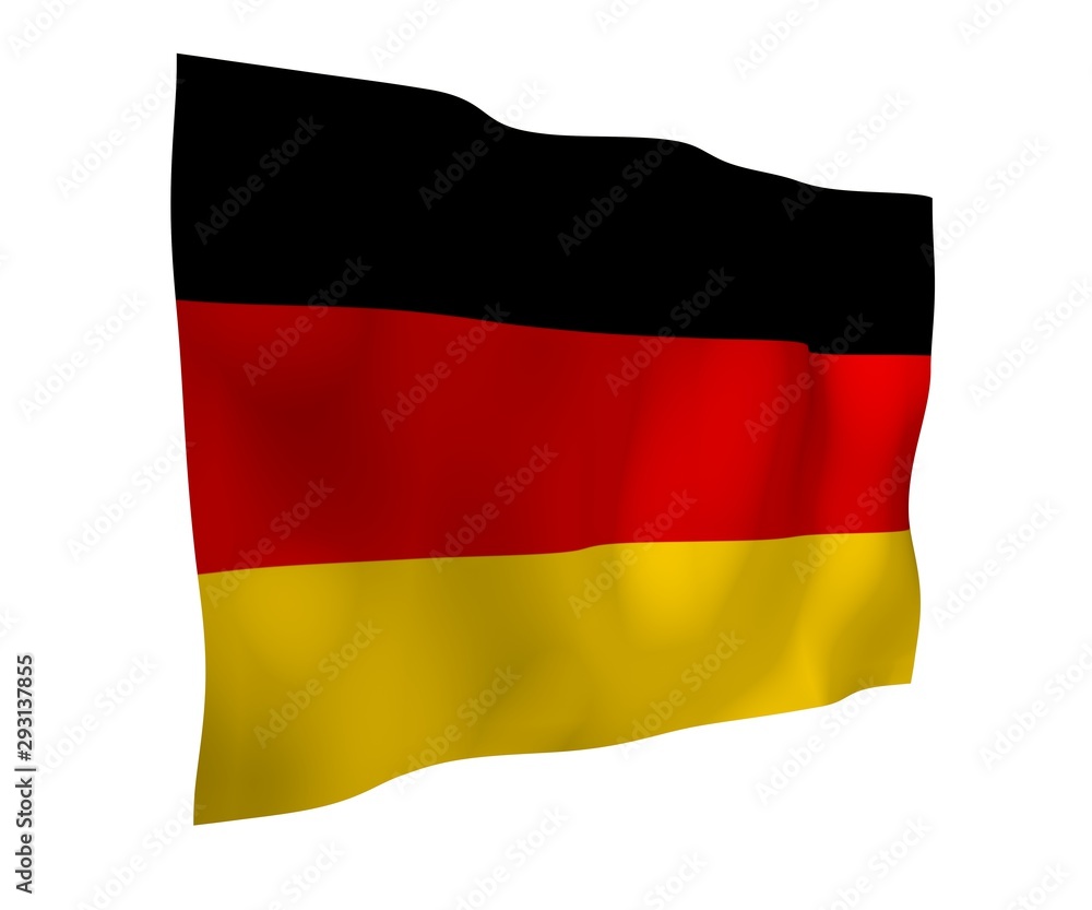 Flag of Germany. Wide format 3D illustration. State symbol of the Federal Republic of Germany. 3D rendering Flag of Germany. Wide format 3D illustration. State symbol of the Federal Republic of Germany. 3D rendering