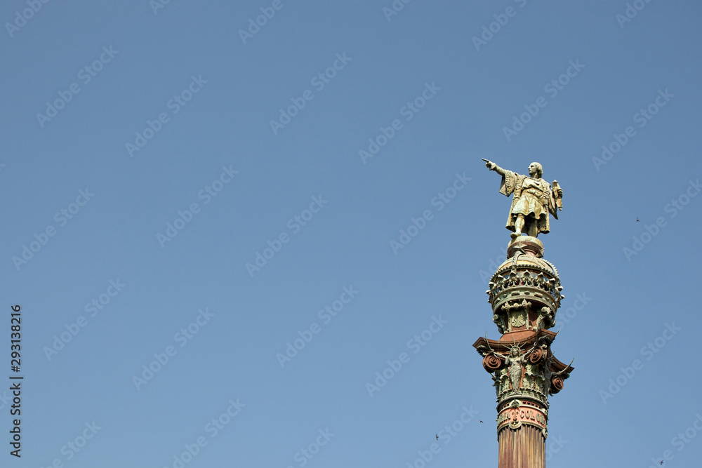 The Columbus monument in Barcelona,Spain