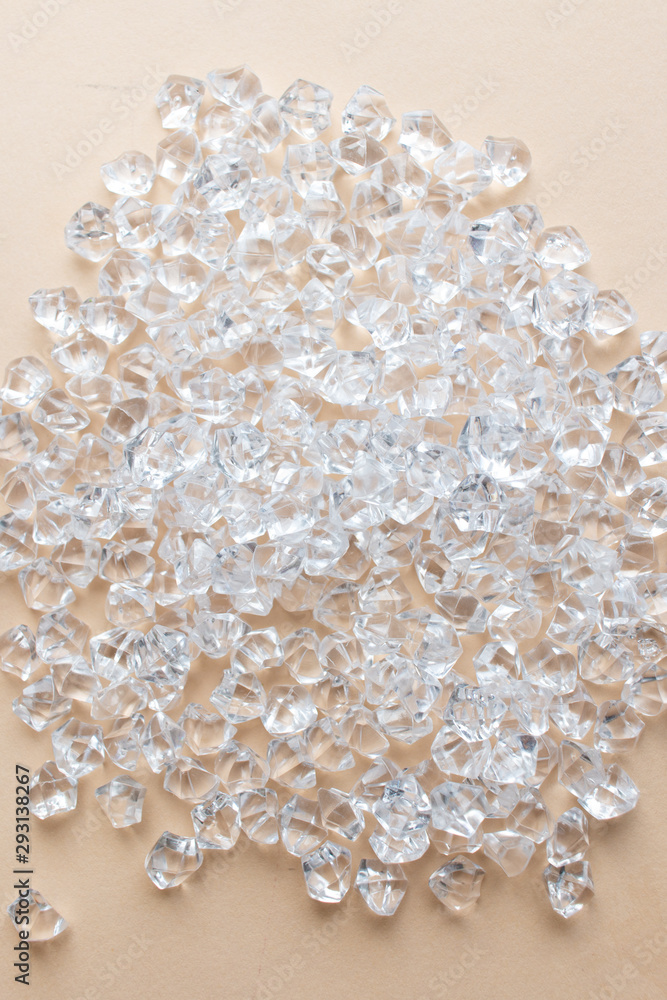 Scattered crystals background, beautiful gems Scattered crystals background, beautiful gems