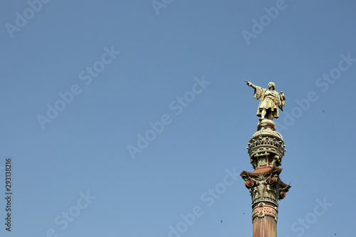 The Columbus monument in Barcelona,Spain