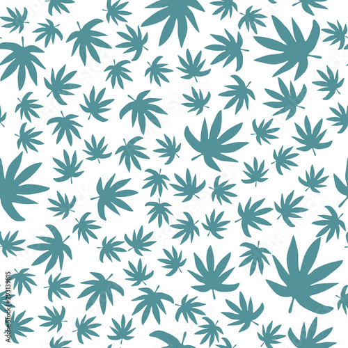 Marijuana leaf backdrop. Green leaves Cannabis seamless pattern.