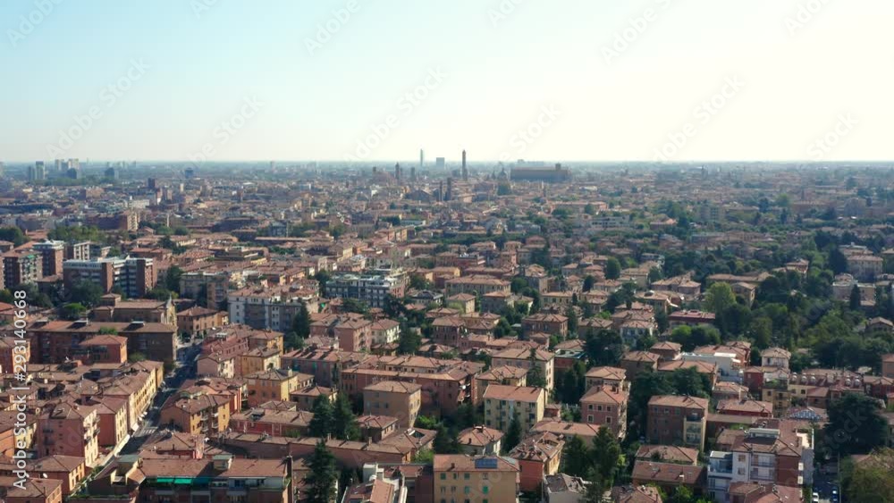 Aerial view of Bologna. Historic capital of the Emilia-Romagna region, in northern Italy Aerial view of Bologna. Historic capital of the Emilia-Romagna region, in northern Italy