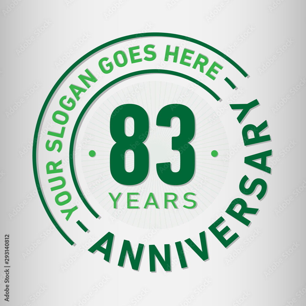 83 years anniversary logo template. Eighty-three years celebrating logotype. Vector and illustration. 83 years anniversary logo template. Eighty-three years celebrating logotype. Vector and illustration.