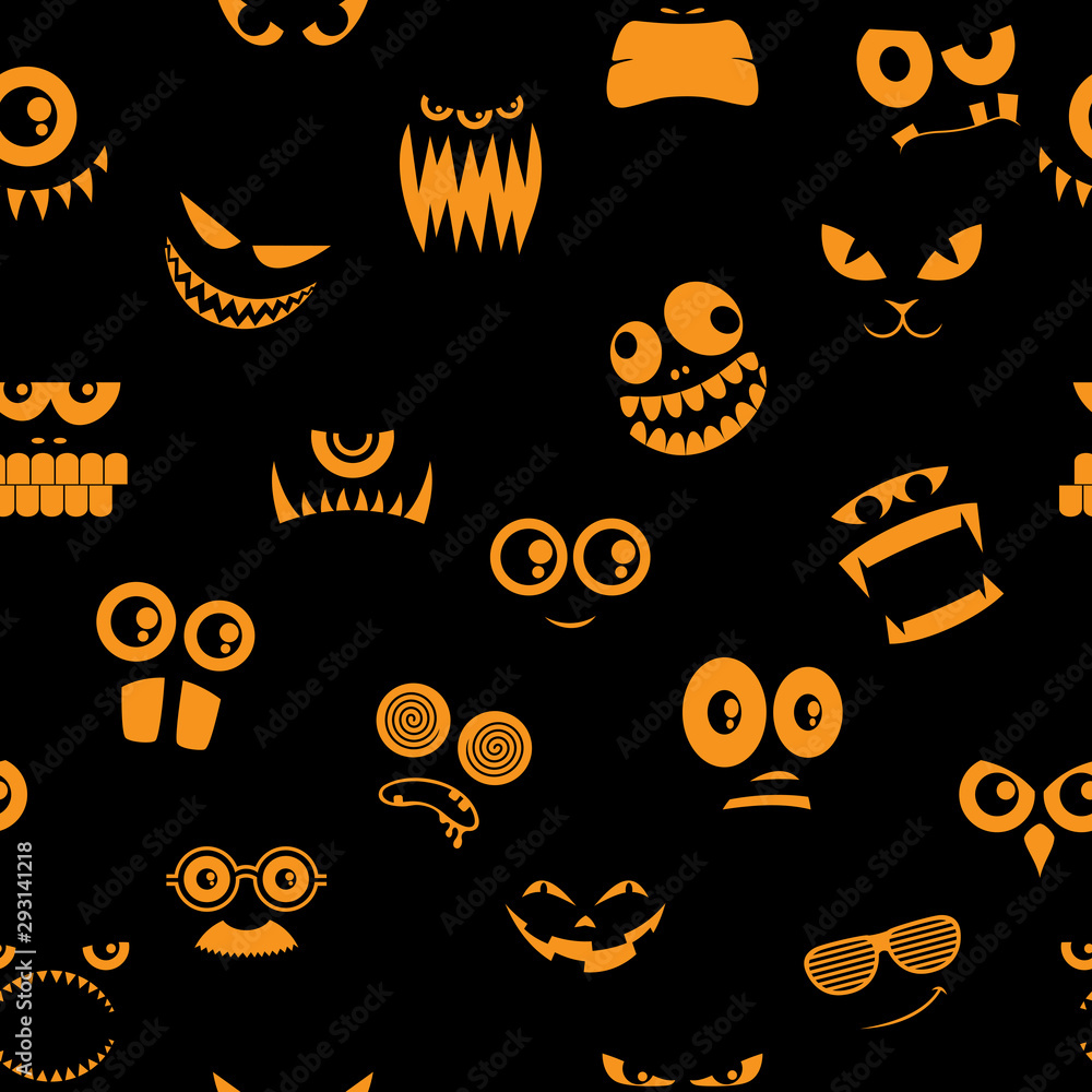 Monsters Halloween Pattern 2 Monsters Halloween Pattern 2