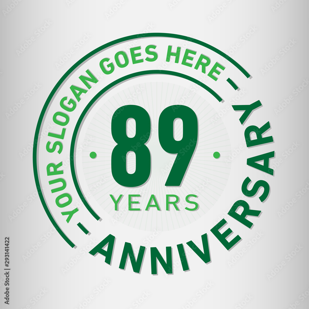 89 years anniversary logo template. Eighty-nine years celebrating logotype. Vector and illustration. 89 years anniversary logo template. Eighty-nine years celebrating logotype. Vector and illustration.