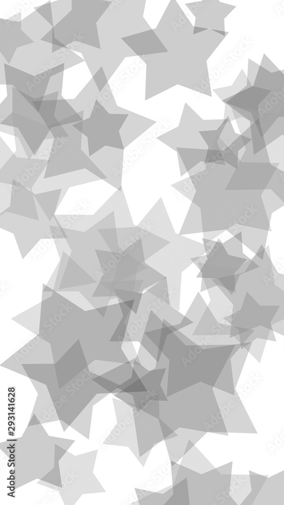 Obraz premium Multicolored translucent stars on a white background. Green tones. 3D illustration
