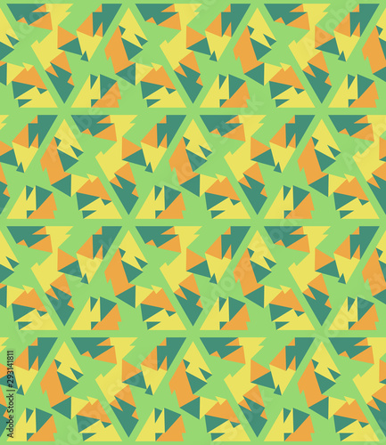 Seamless abstract triangle textile pattern. Multicolor modern stylish background cover geometric shapes.