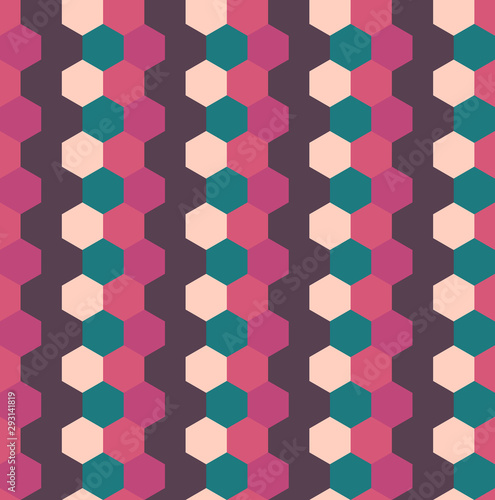 Seamless geometric wallpaper. Mosaic template pattern made of hexagons. For any design purposes.