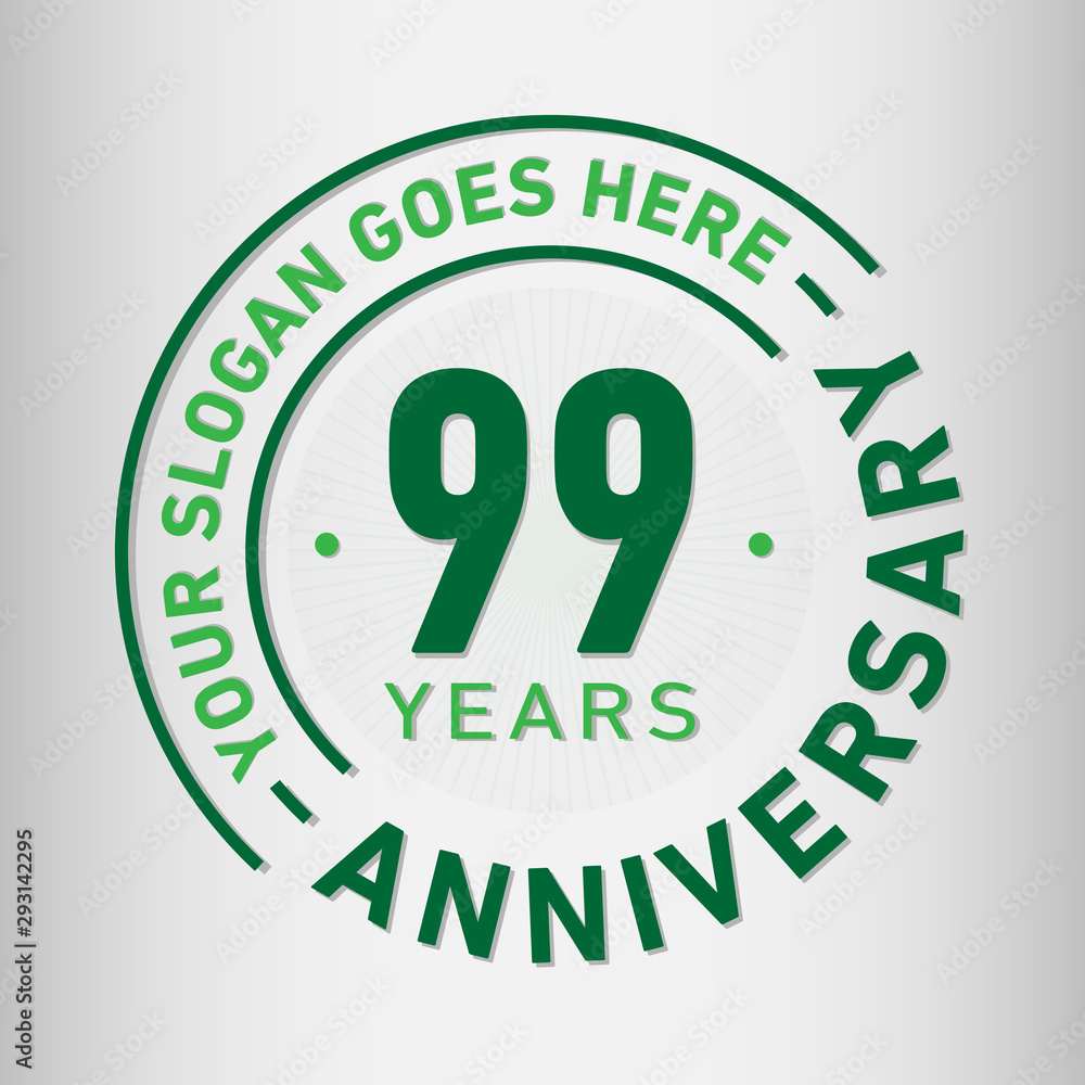 99 years anniversary logo template. Ninety-nine years celebrating logotype. Vector and illustration. 99 years anniversary logo template. Ninety-nine years celebrating logotype. Vector and illustration.