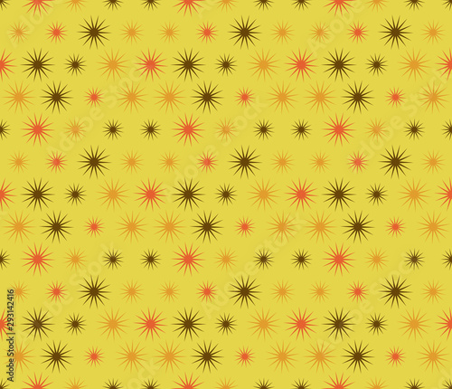 Vector seamless illustration of multicolor stars pattern. Colored geometric vector background.
