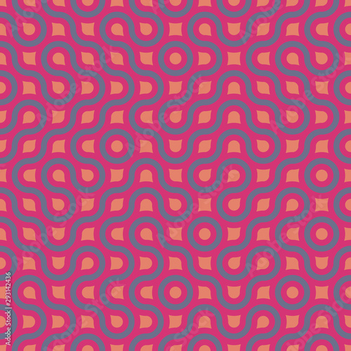 Seamless geometric psychedelic pattern. Textile printing, fabric, package, cover, greeting cards.