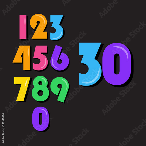 Kids Number Set Vector Template Design Illustration