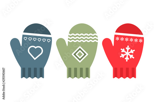 Red mittens. Vector illustration. Flat design for business financial marketing banking advertising web concept cartoon illustration.