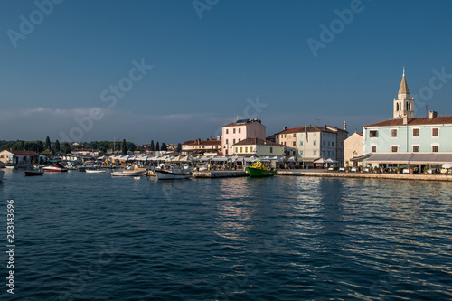 Picturesque Village Fazana In Croatia With Old Church And Boats In Harbor © grafxart