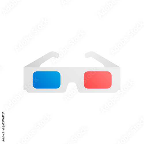 3D glasses vector illustration of flat. A pair of 3D glasses. Isolaited on white background.