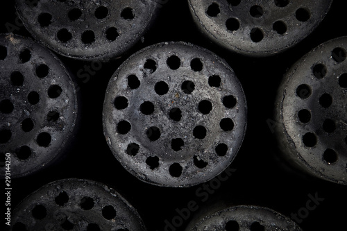 Briquettes used in winter.