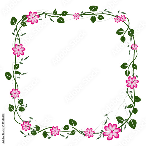 square floral frame for background and design