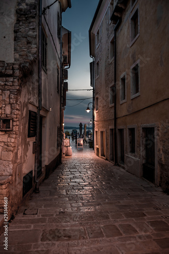 Narrow Alley With Old Houses In The Village Fazana In Croatia