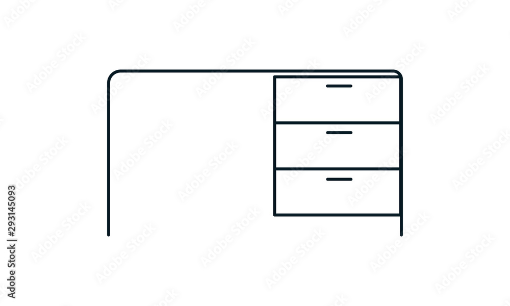 Office desk icon for workplace representation Office desk icon for workplace representation