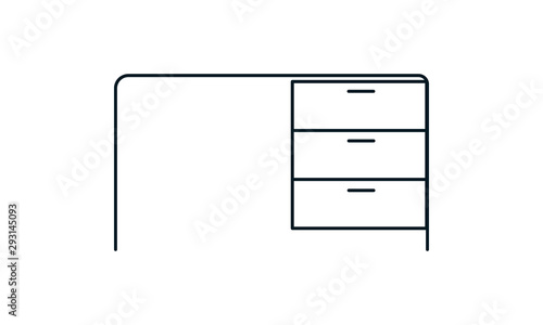 Office desk icon for workplace representation