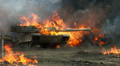 Canvas Print Tank In Conflict