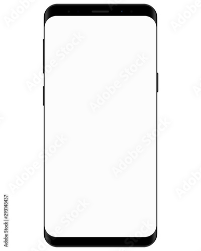 Realistic phone with white screen.  Vector graphic.