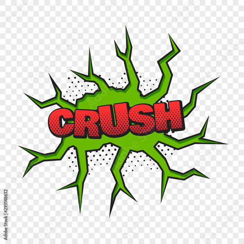 Crush comic style word on the transparent background