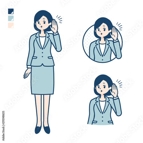 simple suit business woman_Listening