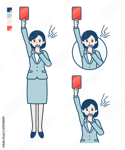 simple suit business woman_red card