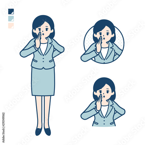 simple suit business woman_Whispering