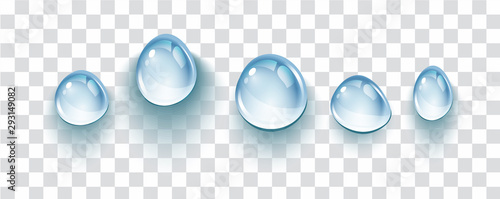 Realistic soap bubbles with rainbow reflection set isolated. 