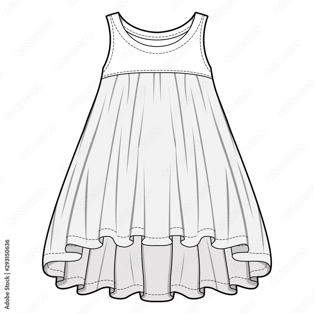 Dress fashion flat sketch template Dress fashion flat sketch template
