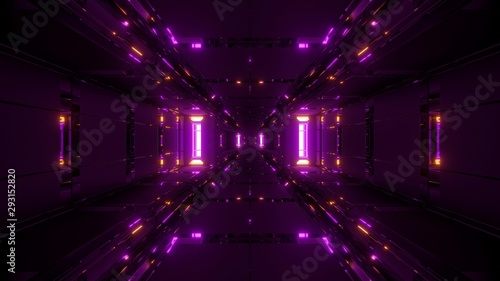 abstract futuristic glowing scifi tunnel corridor with cool reflection 3d rendering wallpaper background