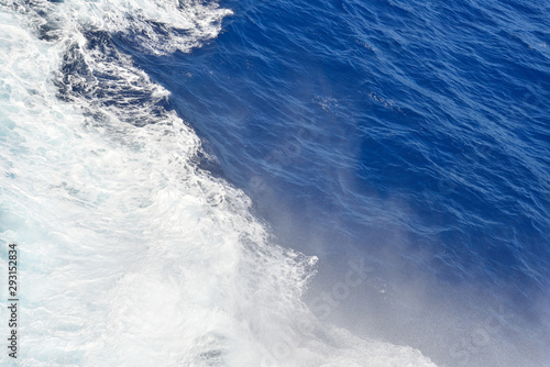 White foam on the Carribean Sea
