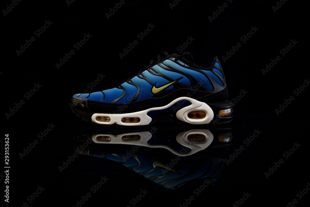 Nike Air Max TN Hyperblue shoes studio portrait Stock Photo