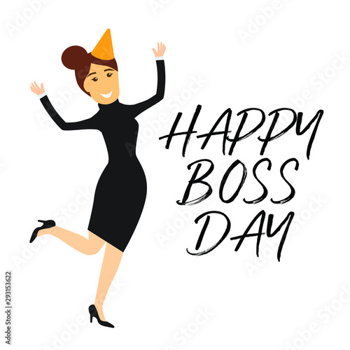 Happy boss day, celebrating card, illustration