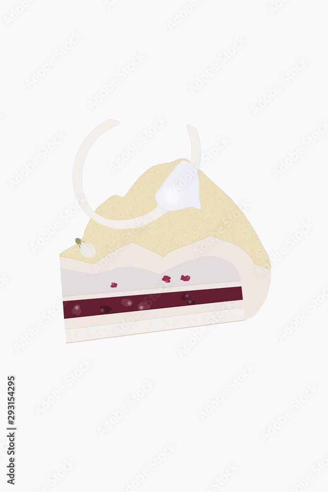 Simple schematic sketch of the inside of cake, with different layers, on white background. Simple schematic sketch of the inside of cake, with different layers, on white background.