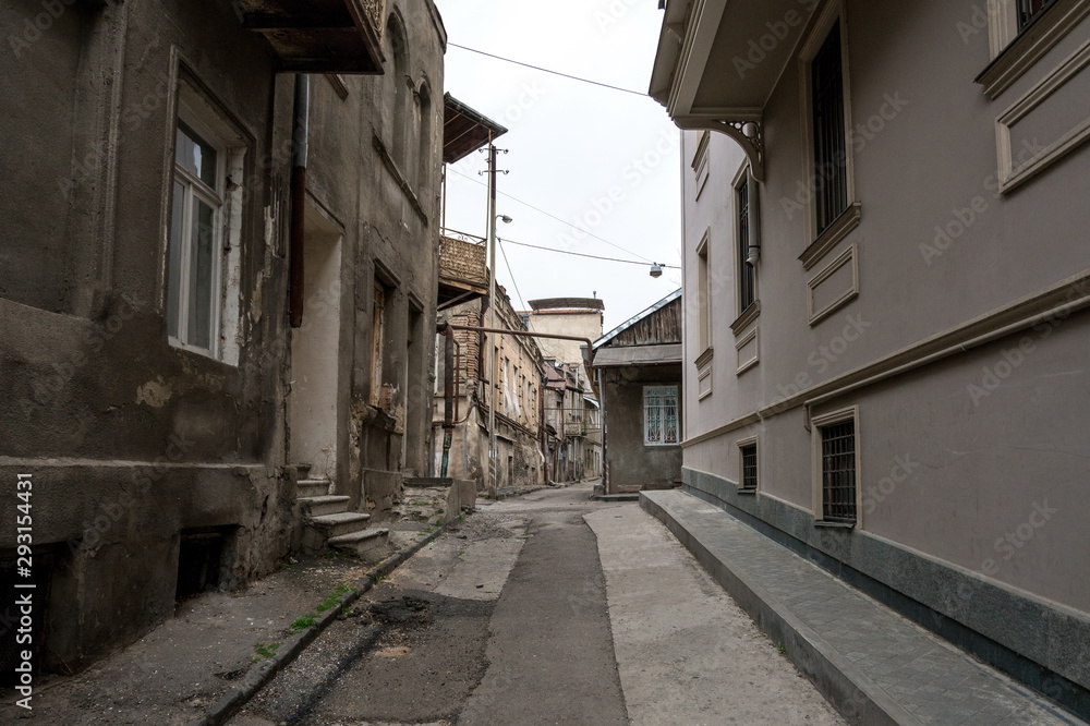 Narrow street in center of Tbilisi, Georgia