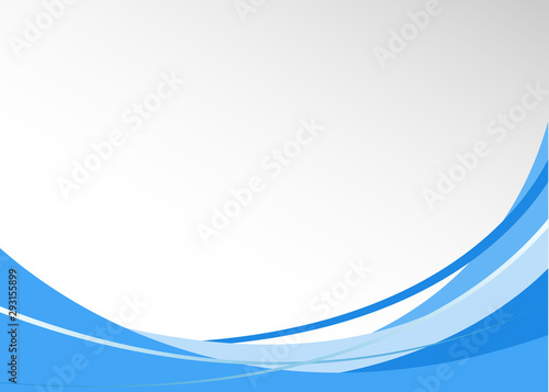 Obraz na plátně Blue curve alternating wave abstract banner vector background