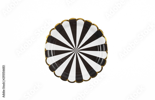 round plate with black and white mosaic pattern  tile