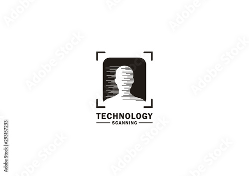 Vector logo visualization of scanning or detecting someone's ID