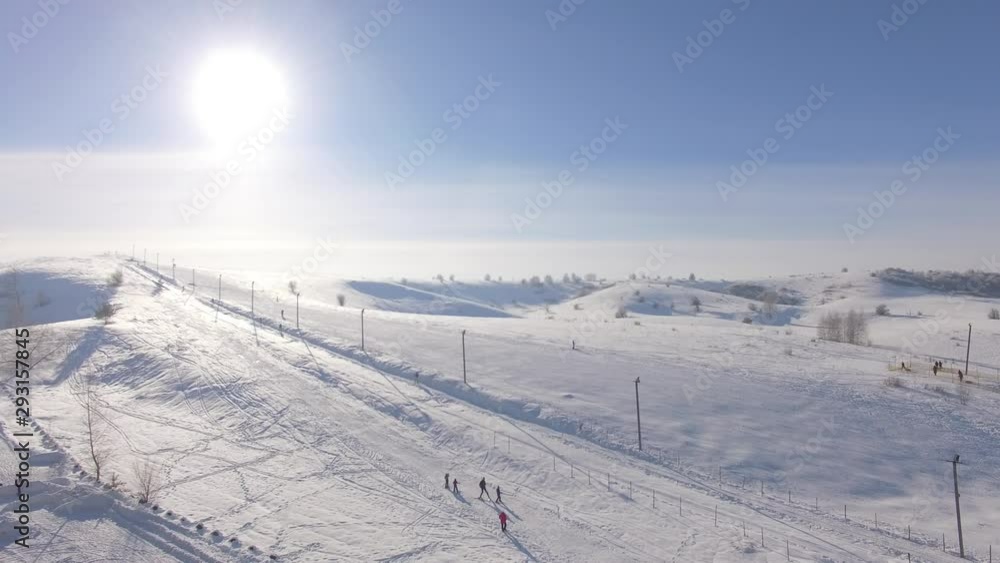 Ski resort in the alps: sun, snow and mountains Ski resort in the alps: sun, snow and mountains
