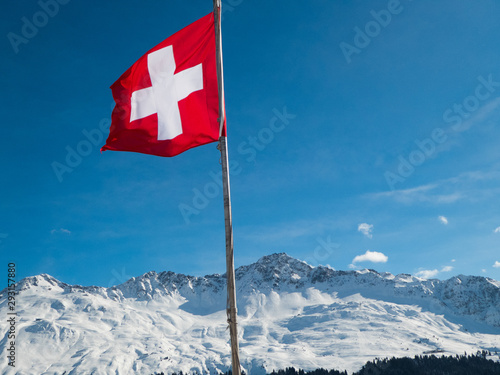 Swiss Flag with Rothorn