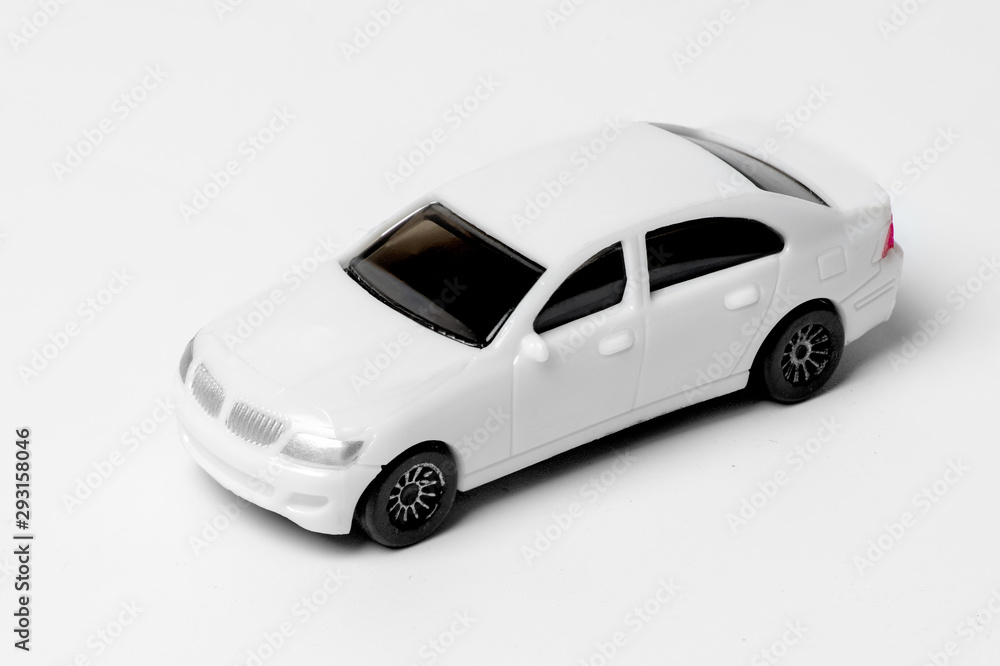 White car toy on white background.