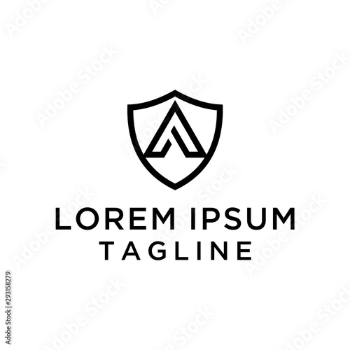 Free Download Initial Letter A with Shield Logo Template - GFXLoad