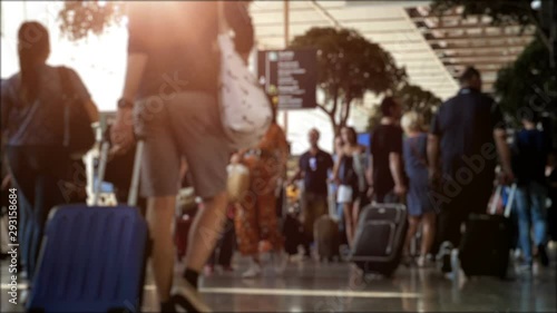 Crowd moving in a train station