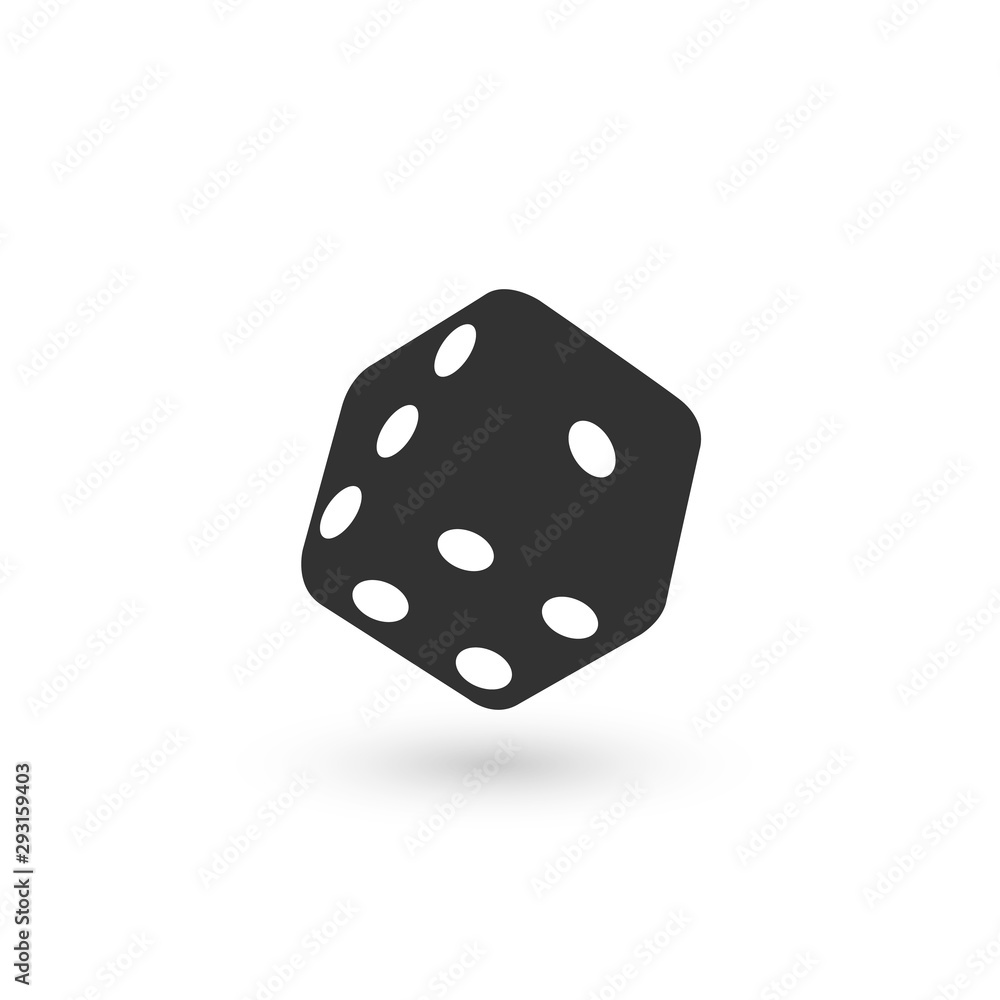 Dice cube. Dice with white dots on a white background. 3D effect Vector illustration. Dice cube. Dice with white dots on a white background. 3D effect Vector illustration.